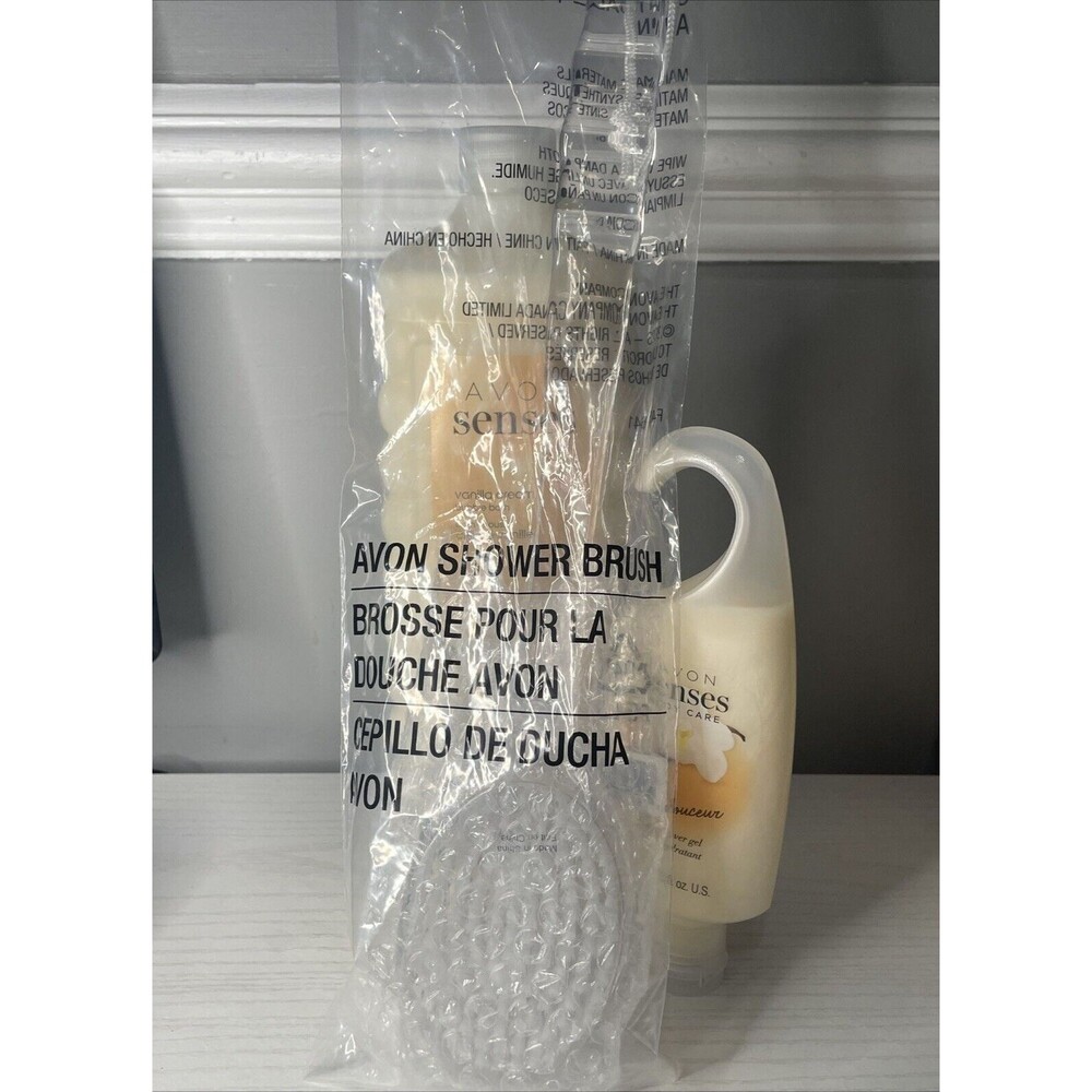 Avon  Senses Vanilla Bath Bundle- Shower Gel-Bubble Bath-Shower Brush - Picture 2 of 4